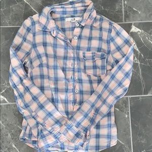 Plaid long sleeve button down